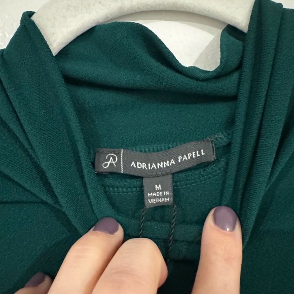 Adrianna Papell Teal Ruched Long Sleeve Blouse - Picture 2 of 4